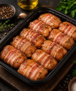 🇺🇸 Chicken Bacon Medallions Seasoned 1 Pound - 🇧🇷 Medalhão de Frango com Bacon Temperado 1 Libra